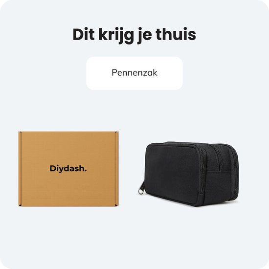 Diydash Etui - Pennenzak - Pennenetui - Schooletui - Grote Etui - Schoolspullen - Trousse Scolaire - Voor meisjes, jongens en volwassenen - Zwart