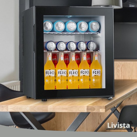 Livista Mini Koelkast - Thermo-elektrisch - 42 Liter - glazen deur - Zwart