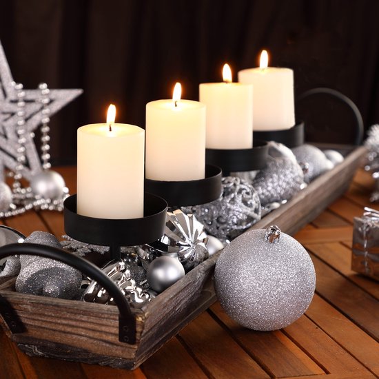 Casaria Kerstballen 77 Stuks - Zilver - diameter 5 cm