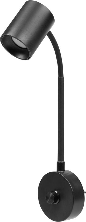 Smartwares IDE‑60066 – Dimbare Warm Witte Nachtlamp – 2700-3000K - 200 Lumen – Flexibele Hals – Direct in Stopcontact – Zwart – Leeslamp / Sfeerlamp