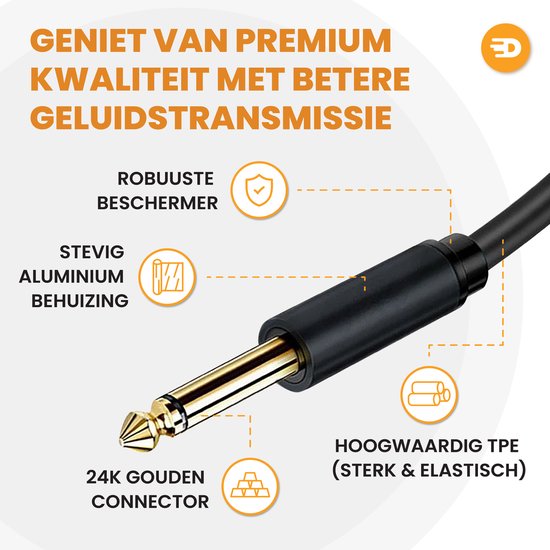 Drivv. Premium XLR Kabel - XLR female naar 6.35 mm jack male - Stereo Jack - 2 meter