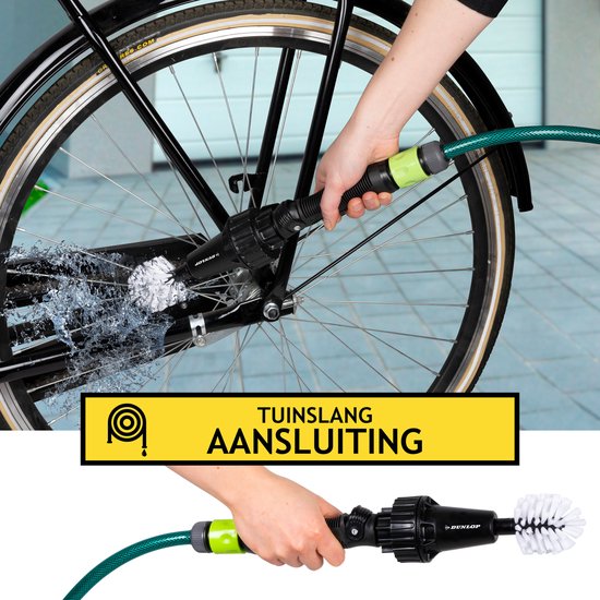 Dunlop Velgenborstel met Slangaansluiting – Roterend – Incl. 2 Borstels – Auto Reiniging Tool