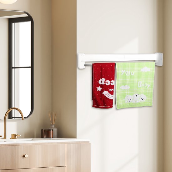 Vonia Wanddroogrek - Droogrek - Wasrek - Droogrek Muur - 4 m Drooglengte - 70 cm - Wit