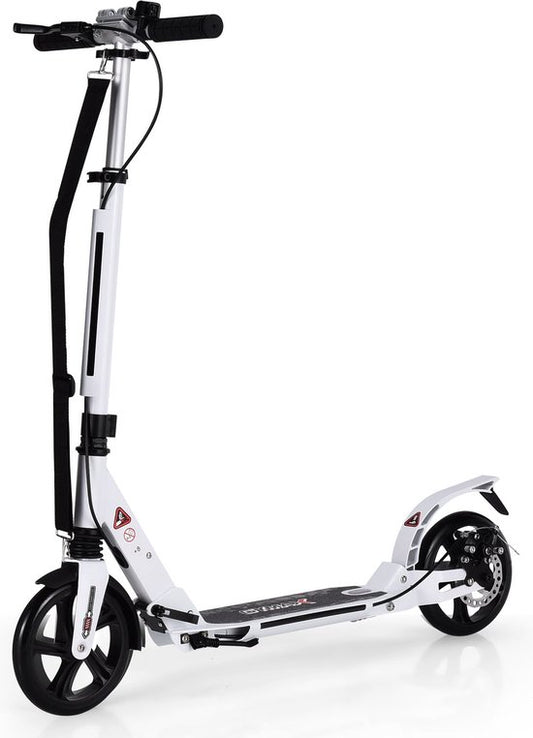 Coast kick scooter met de bel en ondersteuning van riem scooter scooter rolhoogte verstelbare scooter opvouwbaar wit wit