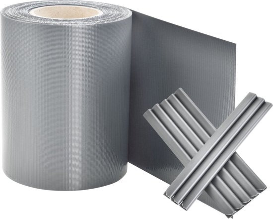 Juskys PVC Privacystrip - 1 stuk - Grijs