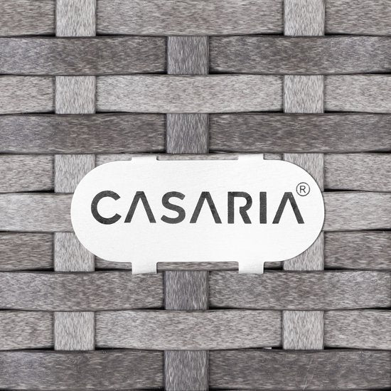 Casaria Polyrattan Tuinstoel - 2 Stuks Stapelbaar & Kussens - Grijs