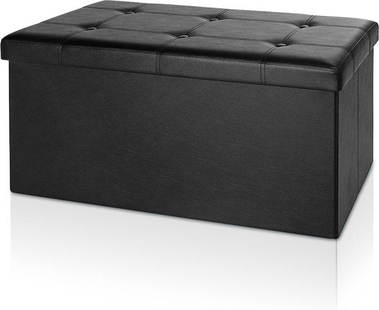 Casaria Opbergbank - 80x40x40cm 100L Kunstleer – Zwart