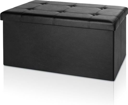 Casaria Opbergbank - 80x40x40cm 100L Kunstleer – Zwart