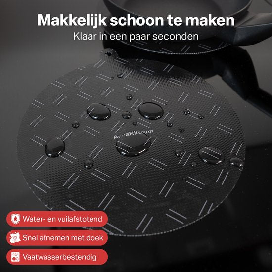 AoraKitchen Inductie Beschermer - 6 Stuks - tot 280 °C - Onderzetters Pannen - Kookplaat Beschermer - Pannenbeschermer