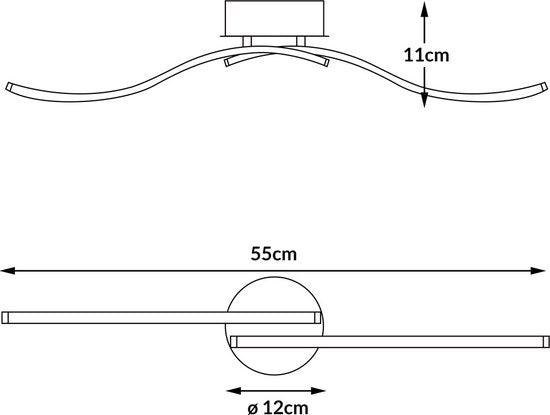Monzana LED Plafondlamp Ny Bolge - Lamp - Verlichting, 2 Flexibele Armen