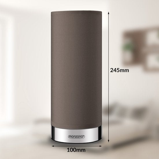 Monzana Tafellamp 2 Stuks LED – Dimbaar E14 - Chroom Taupe