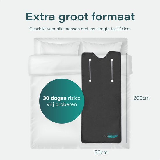 Soft & Silky Infrarood Warmtedeken – 2 Warmtezones – 1 Uur Timer – 600W – 200 x 85 cm – Zwart