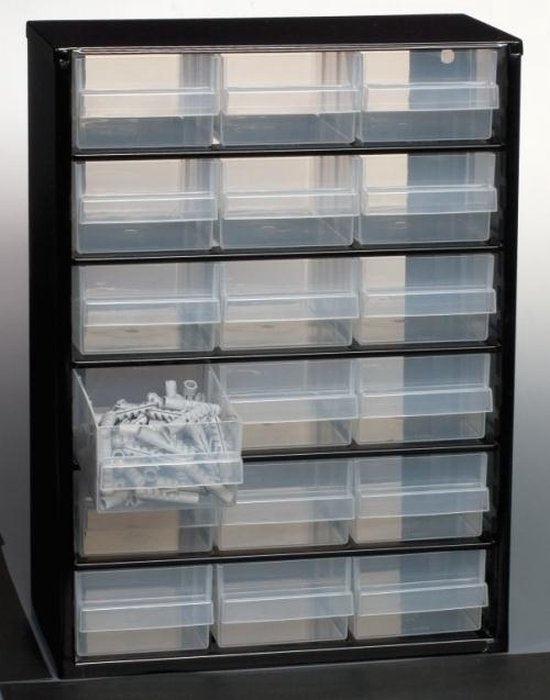 Raaco Metalen Ladekast - DIY - 18 laden - 150 x 306 x 420 mm
