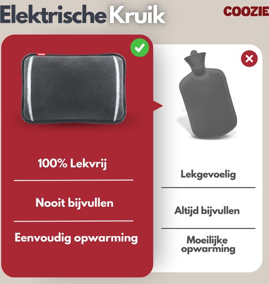 Coozie Elektrische kruik met ThermoSoft Hoes - Warmwaterkruik - Kruiken - Warmtekruik - Warmtekussen