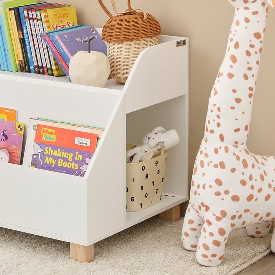 SoBuy KMB54-W Kinderboekenplank - Witte Opbergplank voor Speelgoed & Boeken
