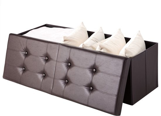 Casaria Zitbank met Opbergruimte - 80x40x40cm 100L Kunstleer – Bruin