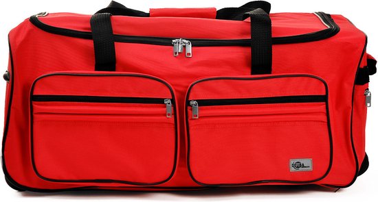 Monzana Reistas met trolleyfunctie - 85L - Rood - roltas op wieltjes