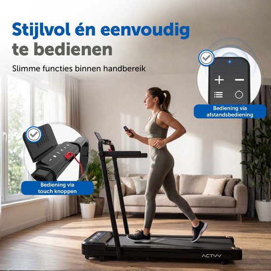 ACTYV Loopband Inklapbaar 1-12km/u - Inclusief Smeerolie, Beschermmat - Hardloopband - Treadmill - Wandelband - Walking pad - Voor Thuis - Elektrisch - Opvouwbaar V3