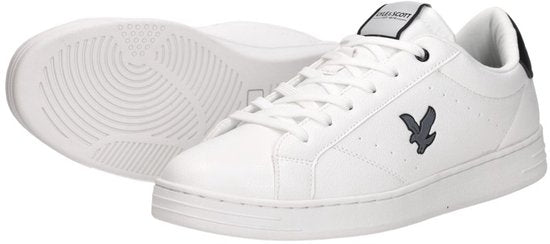 Lyle & Scott Elgin Hole Sneakers Heren - Wit/Zwart - Maat 44