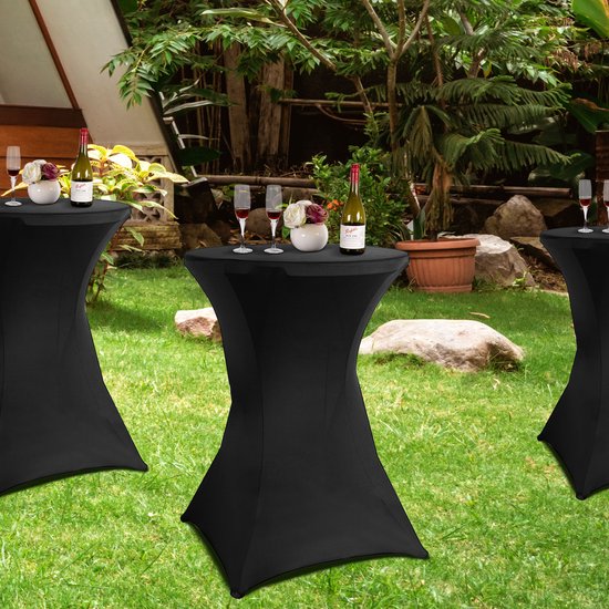 Saaf Statafelrok - 2 stuks - Statafelhoes - Wasbaar en Elastisch - Zwart - 80x85x110 cm