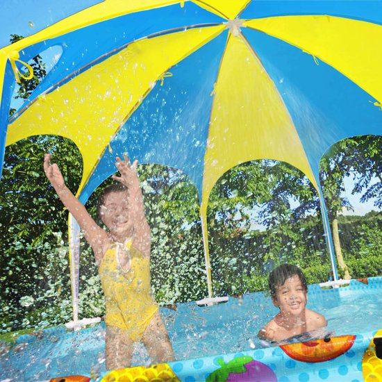 Bestway Steel Pro Kinderzwembad – UV Zonnescherm & Verkoelende Watersproeier – 244x51 cm