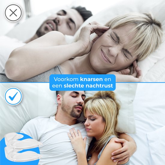 Nuvance - Anti Knarsbitje Set - 2 Stuks - Incl. eBook - Gebitsbeschermer - Tegen Bruxisme en Knarsen - Tandenknarsen Bitje