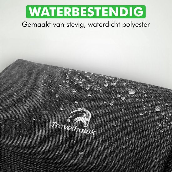 Travelhawk Toilettas -Unisex Toilettas - Toilettas Heren - Travel Organizer - Toilettas Dames - 1 Liter - Zwart