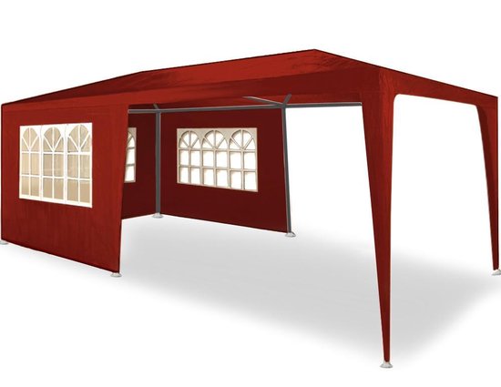 Casaria Partytent - Paviljoen - 6 Zijwanden - Waterdicht - 300 x 600 cm - Rood