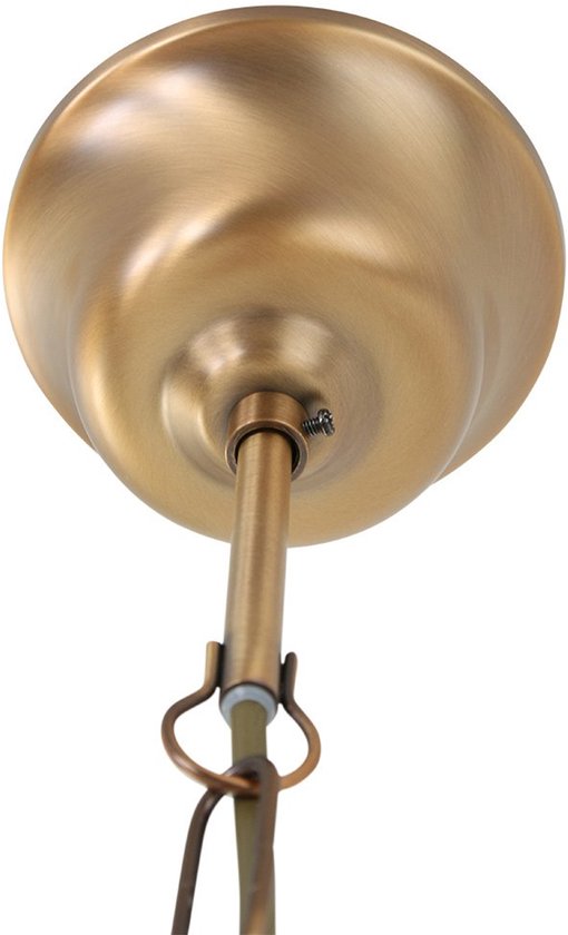 Hanglamp Pimpernel 5971BR Brons Ø23 cm Klassiek Lantaarn van Steinhauer, Hoogte instelbaar, Glas en Metaal, Voor binnengebruik
