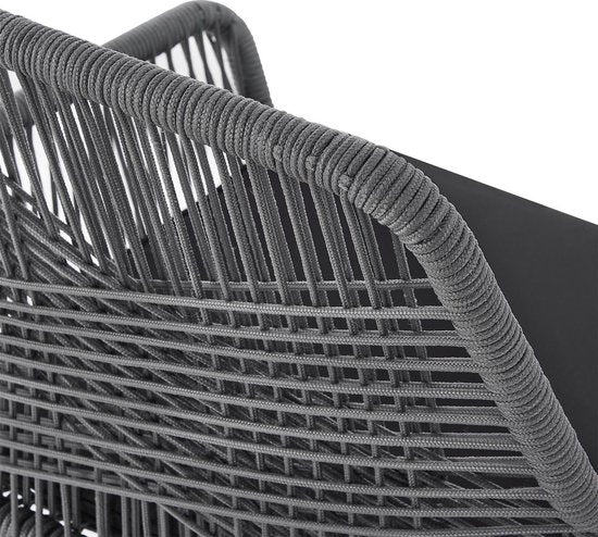 Juskys – Kastos Tuinstoelen – Set Van 2 – 61 x 57 x 86 cm – Inclusief Zitkussens En Belastbaar Tot 150 kg – Voor Balkon En Terras – Grijs Polypropyleen En Staal
