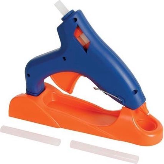Toolland Draadloos lijmpistool 25 W/230 VAC, snelle opwarming, temperatuur 170~180 °C, afneembare kabel, automatische lijmvoorziening, inclusief 3 lijmpatronen, kabel 1.4 m, ideaal voor snelle reparaties
