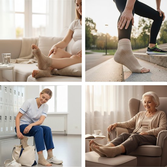 Alyze Compressie sokken - 2 paar - Maat 41-46 - Voor Dames en heren - Neuropathie - Kousen - Medische Steunsokken - Diabetes - Bed - Slaap - Sport - Sokken - Doorbloeding & Hardloop