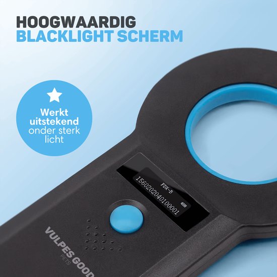 Vulpes Goods® Huisdieren - Chiplezer - Chiplezer Huisdier - Chiplezer voor alle dieren en huisdieren - Incl. Reistas - ISO11784/85/FDX-B - PRO versie