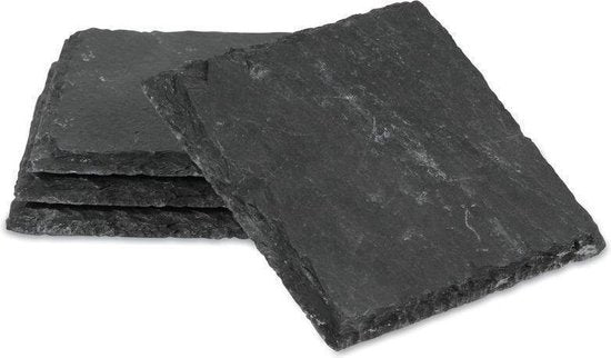 Boska Onderzetters Leisteen - Set van vier stuks - Leisteen onderzetters - 100 x 100 x 6 mm - Cadeautips voor mannen - Cadeautips voor vrouwen - Cadeau voor mama - Cadeautips voor mannen - Keukengerei - Keuken accessoires - 10 jaar garantie