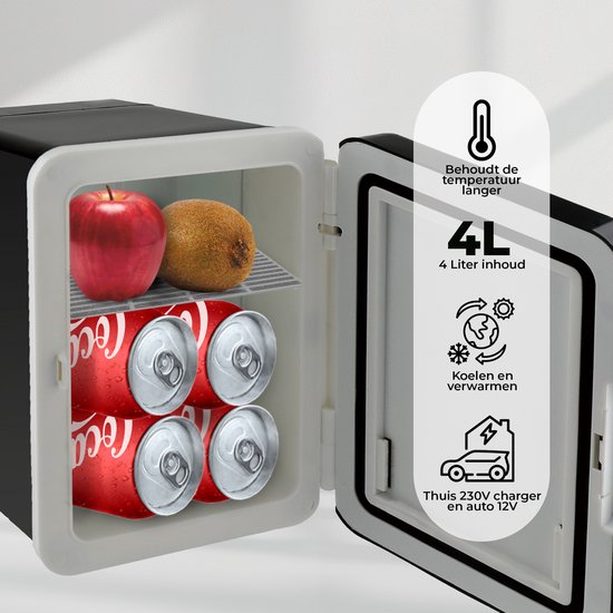 Denver Mini Koelkast - Koelen en Verwarmen - Skincare fridge - 12v Auto aansluiting - MFR404