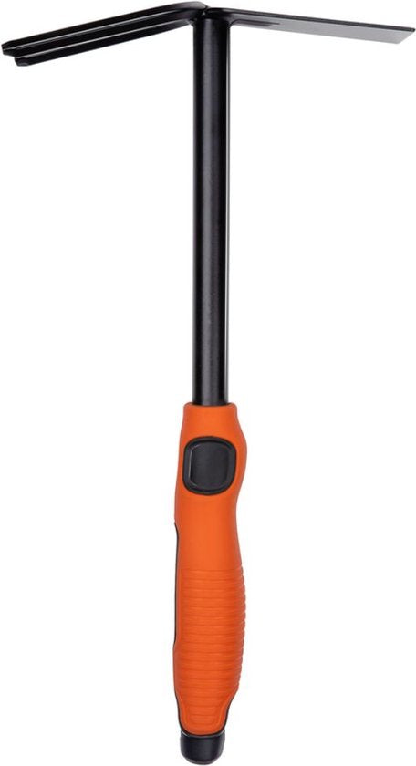 BLACK+DECKER Dubbele Schoffel - 3 Pinnen en Hak - 30 CM - Ergonomisch Handvat - Zwart/ Oranje