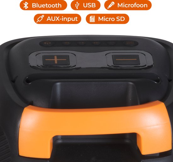 Denver Bluetooth Speaker Party box - Discolichten - Partybox - Incl. Draadloze Microfoon & Afstandsbediening - BPS458