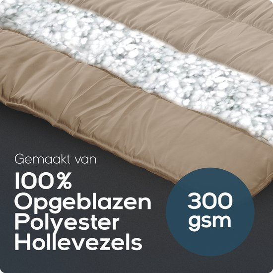 Sleeptime 2 in 1 Dekbed - Dekbed zonder Overtrek Inclusief Kussenslopen - 200x200 - Taupe