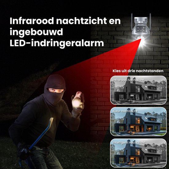 Beveiligingscamera Buiten - met Wifi, 64GB Opslag, Nachtzicht - Beveiligingscamera Binnen - Zwart - van Saaf