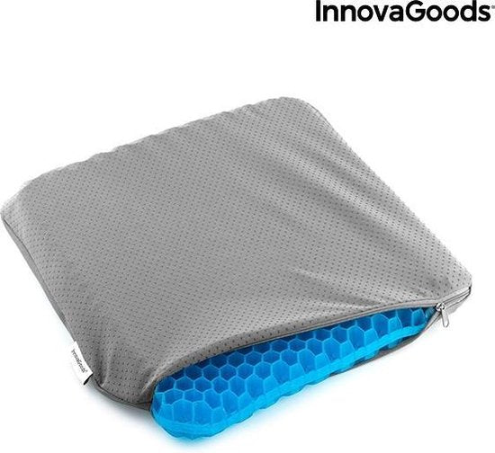 InnovaGoods Gel Zitkussen - Hexafresh - Ergonomisch - Honingraat - Blauw