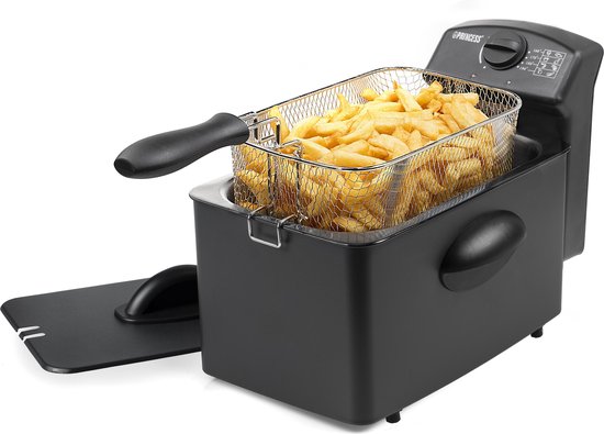 Princess Frituurpan 182729 – Friteuse - 4 liter – Koude zone - 2000 Watt - Black Steel Collectie