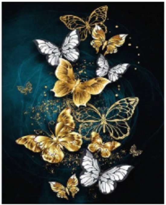 Rubye® Diamond Painting Volwassenen - Diamond Painting Kinderen - Diamond Painting Pakket Volledig - Vlinders - 30x40cm