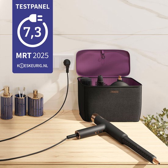 Princess Airstyler Pro 529205 - 7 in 1 - 2000 Watt - 1.8m snoer - BLDC Motor - Luxe Opbergtas - Hitte handschoen - Multi Styler - Hairwrap - Haarstijler - Haardroger - Warmteborstel - Fohnborstel - Krulborstel en Stijlborstel