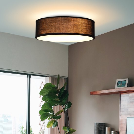 Monzana Plafondlamp - 40W Rond 30cm Fitting E27 - Zwart