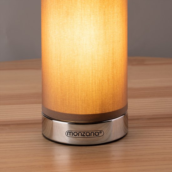 Monzana Tafellamp 2 Stuks LED – Dimbaar E14 - Chroom Taupe