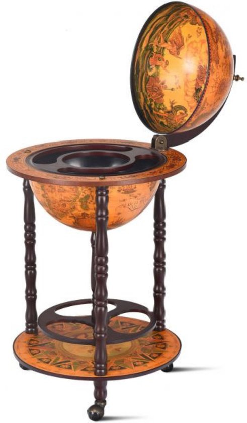 Coast - Wijnrek - Globebar - Wijnbar - Wereldbol bar - ⌀ 47 cm - Bruin