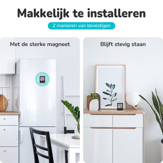Bloomfold Hygrometer - Luchtvochtigheidsmeter - Digitaal Weerstation - Vochtigheidsmeter - Thermometer voor Binnen - Inclusief batterij