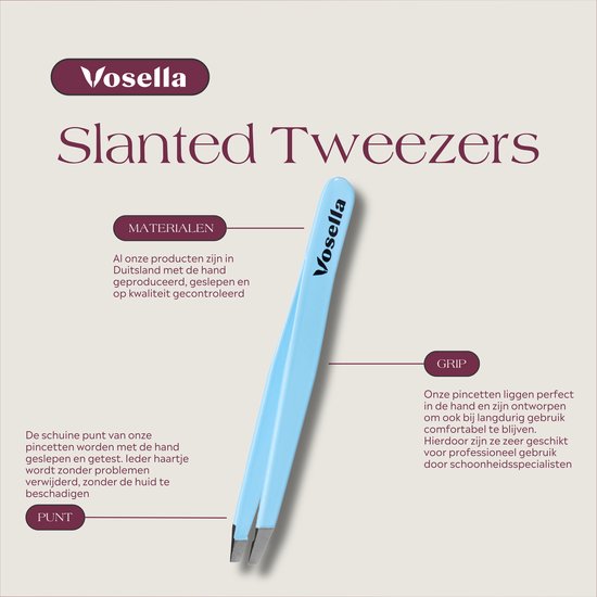 Vosella - Schuine pincet epileer - Wenkbrauwen - Splinters - Hobby - Blue Lagoon