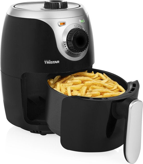 Tristar Airfryer Mini Crispy FR-6980 - 2 liter - Heteluchtfriteuse - PFAS vrij - Compact - Zwart - 1000W