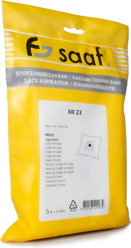 Stofzuigerzakken - 5 Stuks - Geschikt Voor Miele GN stofzuigers - Geschikt voor Complete C2 en C3 / Classic C1 en meer - Inclusief Filter